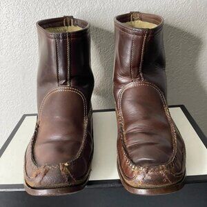 G H Bass & Co Wilton Brown Leather Boots Fur Pull On Men's Size 9 US